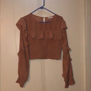 Storia Terracotta Ruffle Blouse